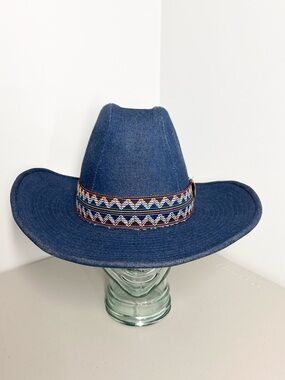 1970’s YA Youngan Denim Cowboy Hat Large L 7 1/4-7 3/8 Vintage Western